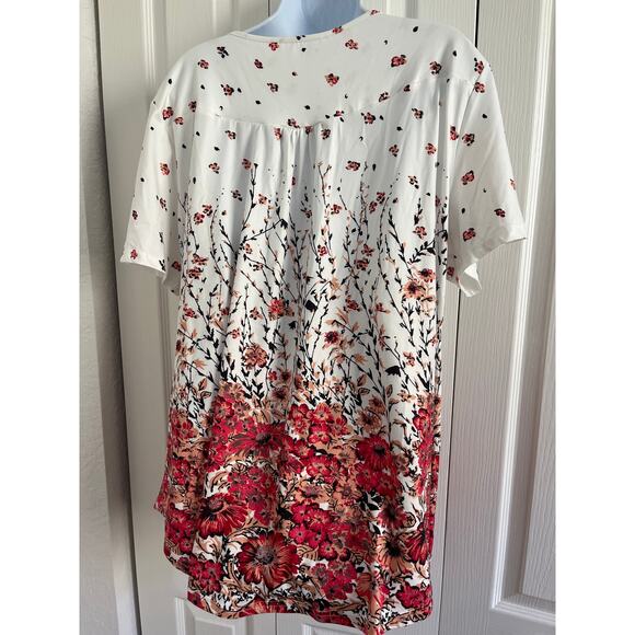 Women's Casual Round Neck Short Sleeve Tunic Top for Leggings Loose Blouse Shirt - Picture 6 of 8